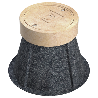 REGISTRO CONICO APILABLE 60X80X70 CM MARCO Y TAPA EN CONCRETO POLIMERICO Y CUERPO DE FIBRA DE VIDRIO MARCA PROFICO