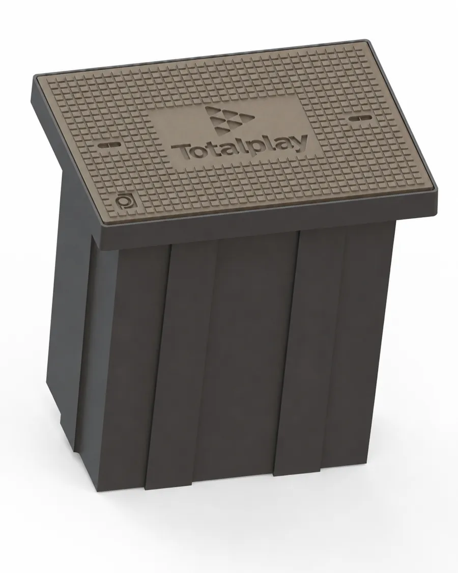 Registro Apilable de 46×66×60 cm Tapa en Concreto polimérico y Cuerpo de Fibra de Vidrio