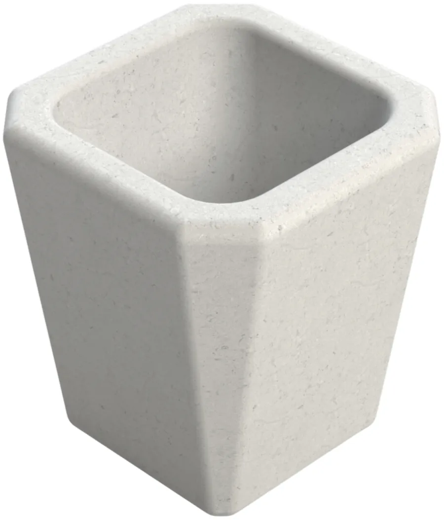 Maceta Prefabricada en Concreto polimérico Tipo Piramidal, Medida Superior de 28×28 cm Altura de 30 Cms, Medida Inferior de 17×17CMS, Incluye Charola de 24×24 cm