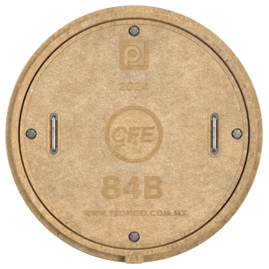 Brocal 84-B con 4 Tornillos en Concreto polimérico