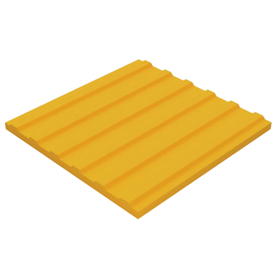 Piso podotáctil de Lineas en 30×30 cm en Concreto polimérico Color Amarillo