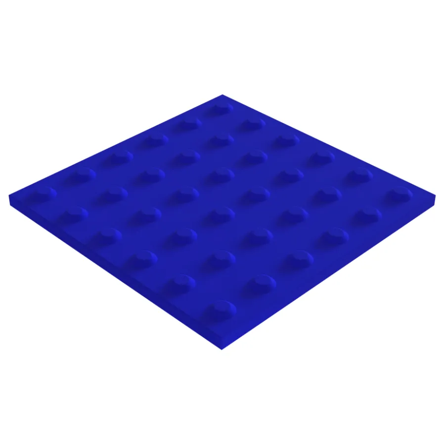Piso podotáctil de Puntos en 30×30 cm en Concreto polimérico Color Azul