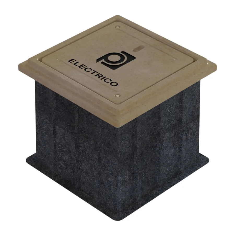 Registro de 40×40×40 cm con Marco y Tapa en Concreto polimérico y Cuerpo de Fibra de Vidrio