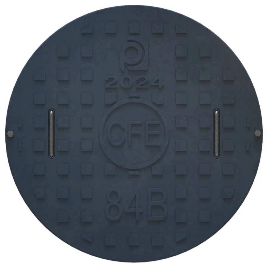Tapa Color Negro 84-B en Concreto polimérico sin Aviso