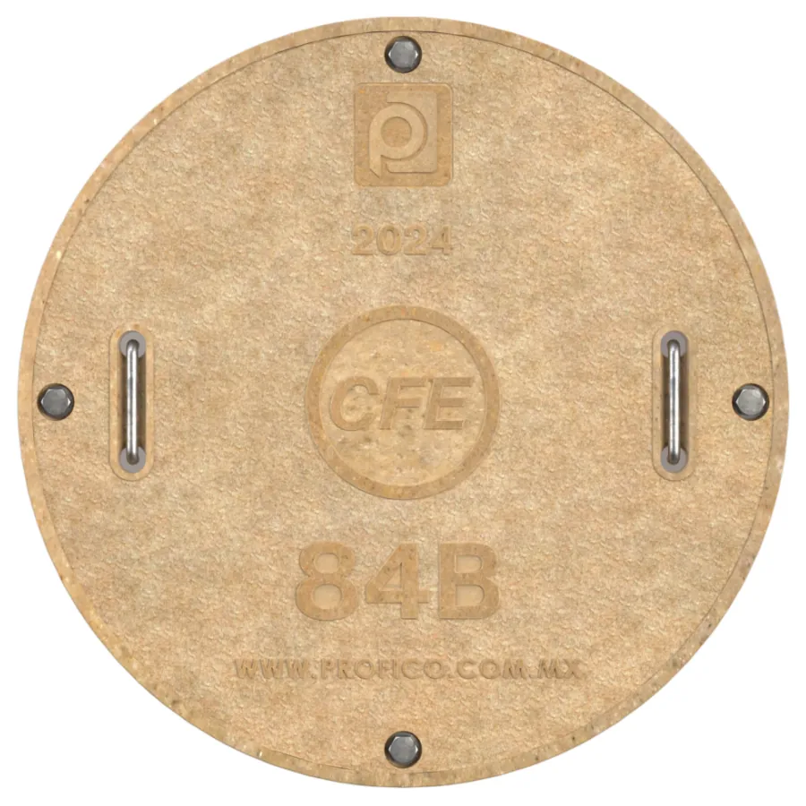 Tapa para Brocal 84-B de 4 Tornillos en Concreto polimérico